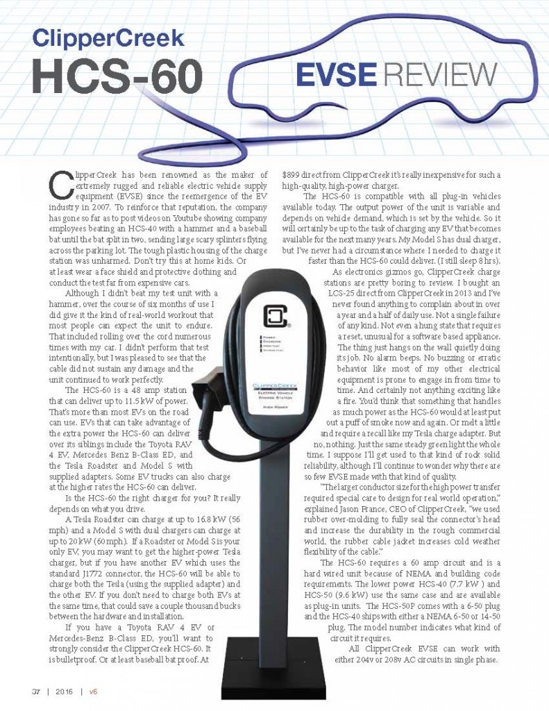 Evse Review Clippercreek Hcs 60 Clippercreek