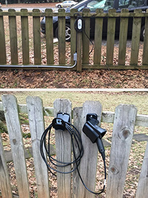 LCS EVSE Customer Install on fence